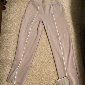 SPANX Taupe Pants with White Piping